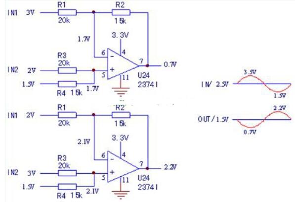 偏置电压的差分放大器电路