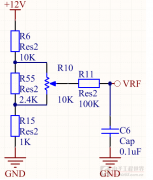 如何通过R10电位器线性改变VRF的电压值