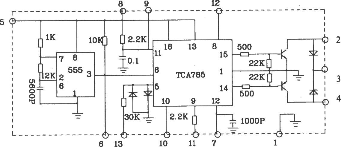 由TCA785可控硅移相触发器实现的三相全控桥触发