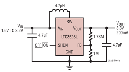 电流模式升压DC/DC转换器LTC3526的性能特点及适用范围