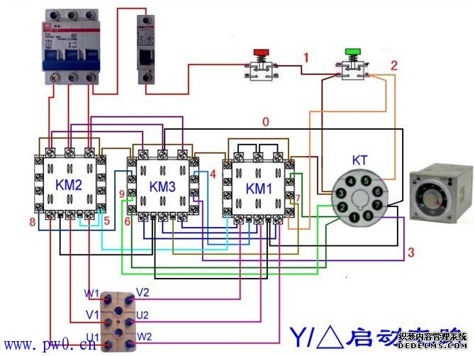 电动机星三角形启动控制电路图