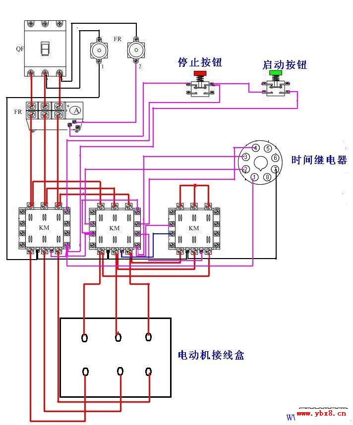 接触器实物接线图