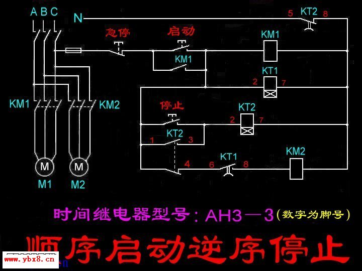 三相异步电动机顺序起动逆序停止电路图