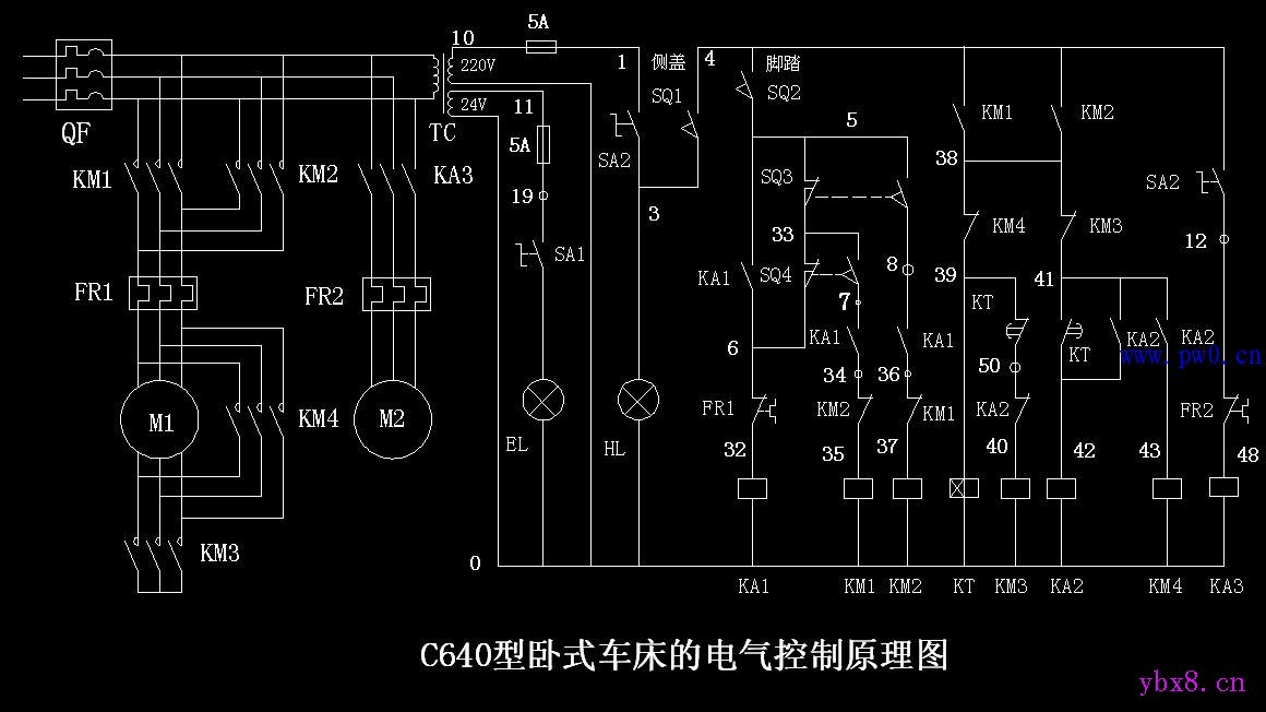 C460型卧式车床电气原理图