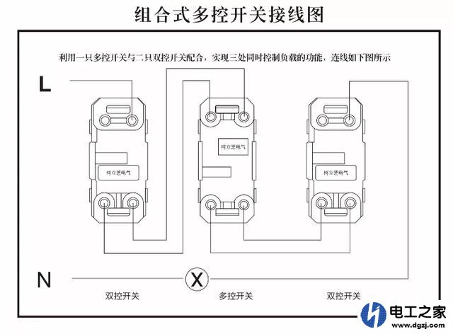 三个开关控制一个灯用的啥开关