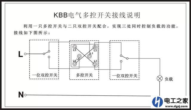 三个开关控制一个灯用的啥开关