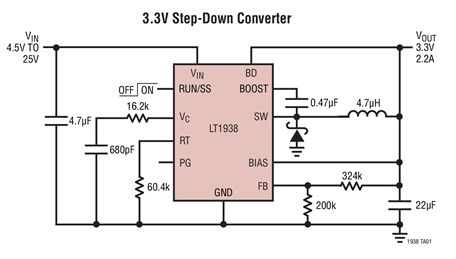 单片式降压型开关稳压器LT1938的性能特点及应用范围