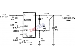 MAX887H构成的低噪声、高效率PWM降压变换电源