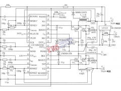 由LTC1628-SYNC构成的输出为5V/3A，12V/120mA，3.3V/5A三